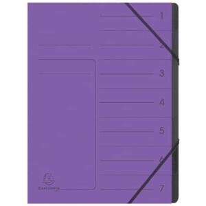 Exacompta EXACOMPTA Ordnungsmappe - 7 Fächer, A4, Karton, violett