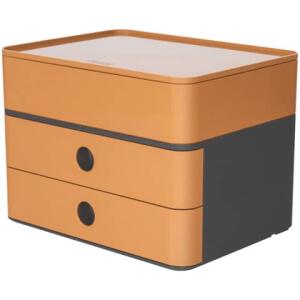 HAN SMART-BOX PLUS ALLISON Schubladenbox mit Utensilienbox - stapelbar, 2 Laden, dark grey/caramel brown