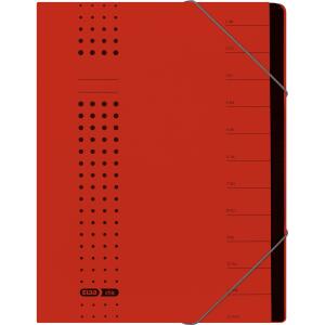 Ordnungsmappe "chic" A4, 12 Fächer, aus 450 g/m² Karton (RC), rot