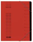 Ordnungsmappe "chic" A4, 12 Fächer, aus 450 g/m² Karton (RC), rot