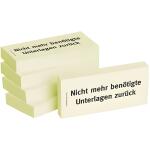 BIZSTIX Haftnotizen "Nicht mehr benötigte Unterlagen zurück" - 75 x 35 mm, 5x 100 Blatt