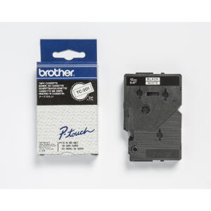 Brother TC-201 Schriftbandkassette - laminiert, 12 mm x 7,7 m, schwarz auf weiß