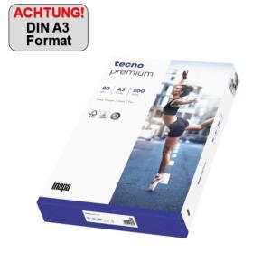 TECNO Kopierpapier tecno premium - A3, 80 g/qm, weiß, 500 Blatt