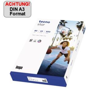 TECNO Kopierpapier tecno star - A3, 80 g/qm, weiß, 500 Blatt