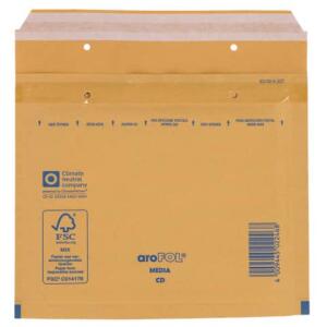 aroFOL Luftpolstertaschen CD, 180x165 mm, goldgelb/braun, 100 Stück