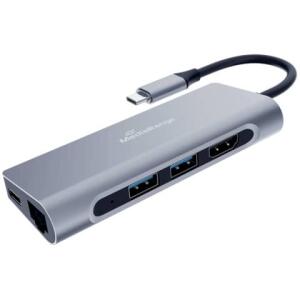MEDIARANGE USB-Hub 1:6 silber