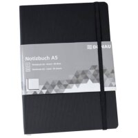 DONAU Notizbuch - A5, liniert, 192 Seiten, schwarz