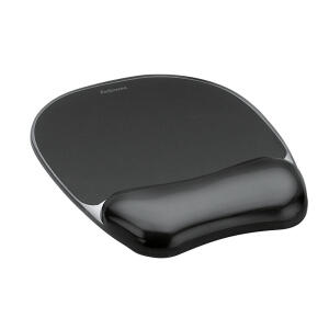 Fellowes Handgelenkauflage mit Mauspad Crystal Gel - 202 x 32 x 230 mm, schwarz