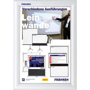 Franken Schaukasten Wechselrahmen Security - Feuerfest, für DIN A4, silber