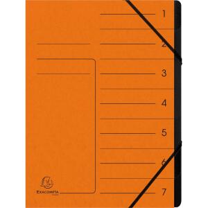 Exacompta EXACOMPTA Ordnungsmappe - 7 Fächer, A4, Karton, orange