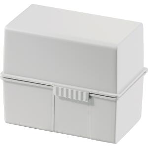 HAN Karteibox DIN A7 quer - für 300 Karten mit Stahlscharnier, grau