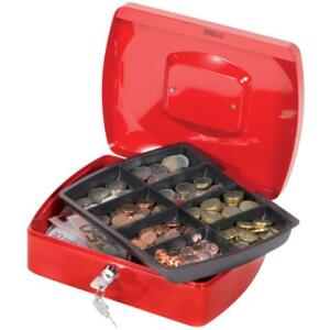Q-Connect Geldkassette - 255 x 200 x 85 mm, rot