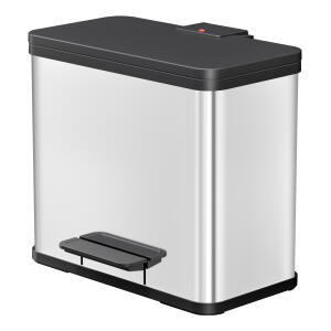 Hailo Tret-Abfalltrenner Öko Trio Plus L - 3 x 9 l, Edelstahl