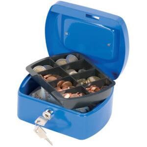 Q-Connect Geldkassette - 155 x 120 x 75mm, blau