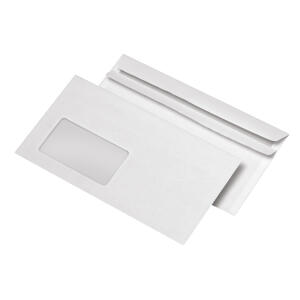 MAILmedia Briefumschläge DIN lang (220x110 mm), mit Fenster, selbstklebend, 72 g/qm, 1.000 Stück
