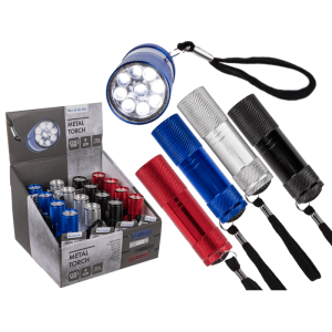OOTB Metall-Taschenlampe mit 9 LED ca. 85 cm