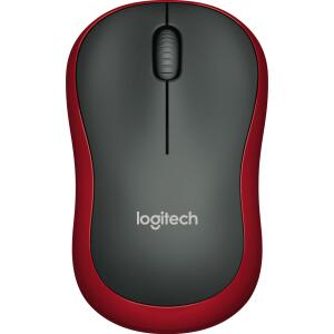 LOGITECH Maus M185 Wireless Optisch schwarz/rot