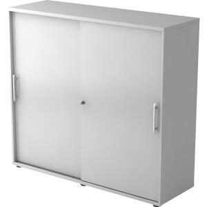 Hammerbacher Schiebetürschrank - 3OH, 120 cm, Relinggriff, Grau/Grau
