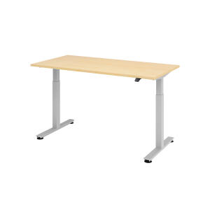 Hammerbacher Sitz-Steh-Schreibtisch mit T-Fuß - 160 x 72-119 x 80 cm, elektr. höhenverstellbar, Ahorn