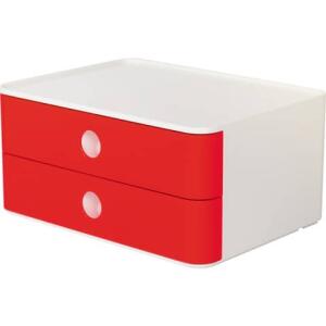 HAN SMART-BOX ALLISON Schubladenbox - stapelbar, 2 Laden, snow white/cherry red