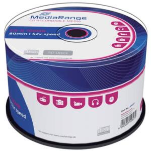 MediaRange CD-R Rohlinge - 700MB/80Min, 52-fach/Spindel, Packung mit 50 Stück