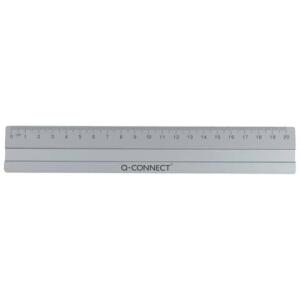 Q-Connect Lineal Alu - 20 cm, silber