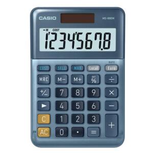 Casio Tischrechner MS-88 EM - Solar-/Batteriebetrieb, 8stellig, LC-Display, silberblau
