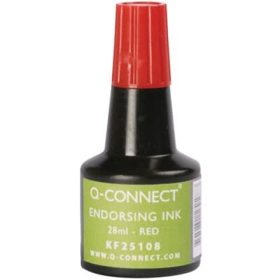 Q-Connect Stempelfarbe - ohne Öl, 28 ml, rot