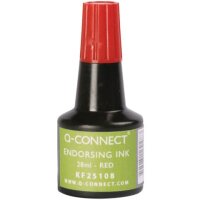 Q-Connect Stempelfarbe - ohne Öl, 28 ml, rot