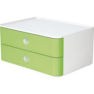 HAN SMART-BOX ALLISON Schubladenbox - stapelbar, 2 Laden, snow white/lime green