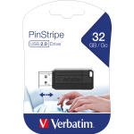 VERBATIM USB Stick 2.0 PinStripe - 32 GB, schwarz