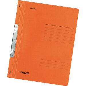 Falken Falken Einhakhefter A4 1/1 Vorderdeckel kfm. Heftung, orange, Manilakarton, 250 g/qm