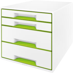 LEITZ Schubladenbox WOW CUBE grün/weiß 52132054 4 Schubladen