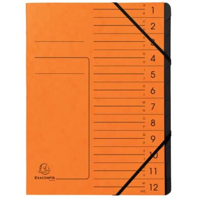 Exacompta EXACOMPTA Ordnungsmappe - 12 Fächer, A4, Karton, orange