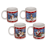 OOTB Rot/blauer Becher Weinachtsmann Schneemann