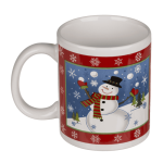 OOTB Rot/blauer Becher Weinachtsmann Schneemann