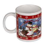 OOTB Rot/blauer Becher Weinachtsmann Schneemann