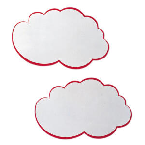 Franken Moderationskarte - Wolke, 420 x 250 mm, weiß mit rotem Rand, 20 Stück