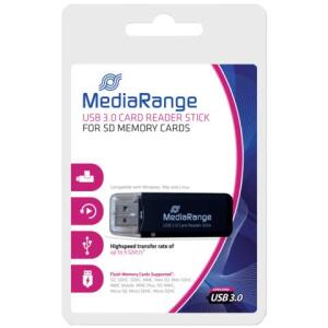 MediaRange USB 3.0 Speicherkartenlese-Stick, schwarz