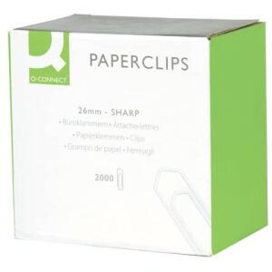 Q-Connect Büroklammern - 26 mm glatt, verzinkt, 1000 Stück