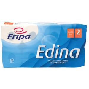 FRIPA Toilettenpapier Edina - 2-lagig, geprägt, hochweiß, 8 Rollen à 250 Blatt