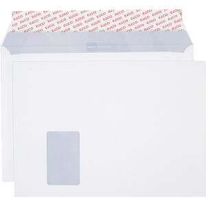 Elco Briefumschlag Office in Shop Box - C4, hochweiß, haftklebend, mit Fenster, 120 g/qm, 50 Stück