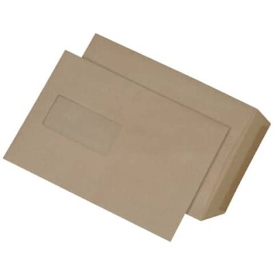MAILmedia Versandtaschen Recycling - C5, mit Fenster, gummiert, 90 g/qm, braun, 500 Stück
