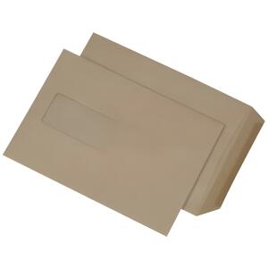 Versandtaschen C5, mit Fenster, gummiert, 90 g/qm, braun, 500 Stück