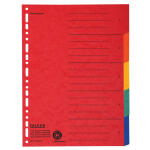 Zahlenregister - 1-5, Karton farbig, A4, 5 Farben,...