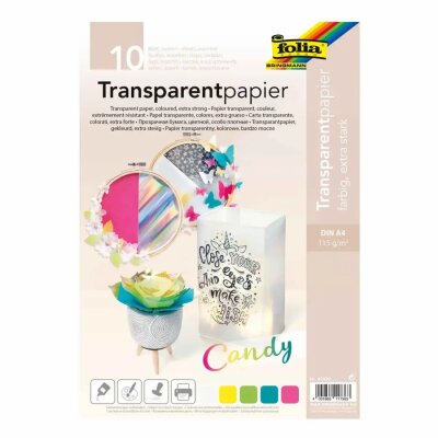 Transparentpapier A4 Uni 10BL sortiert FOLIA 87429 115g Candy