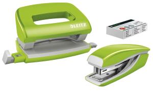 LEITZ 5561 Set Mini Locher Heftgerät NeXXt WOW grün metallic