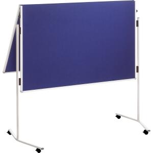 FRANKEN Moderationstafel ECO - 120 x 150 cm, blau/Filz, mit Rollen