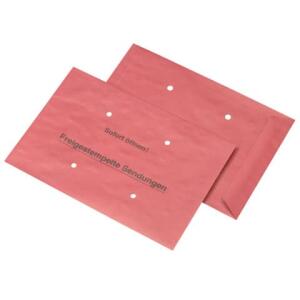MAILmedia Freistempler-Taschen B4 , 100 g/qm, rot , 250 Stück