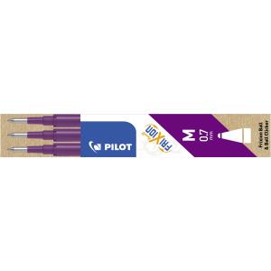PILOT Tintenrollermine FriXion BLS-FR7 - 0,4 mm, violett, 3er Pack